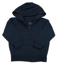 Tmavomodrá propínací mikina s kapucí Primark