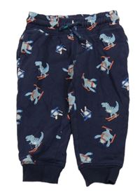 Tmavomodré tepláky s dinosaury Mothercare