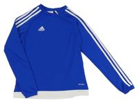 Modré sportovní funkční triko s nápisem a logem Adidas