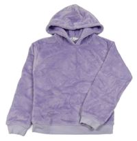 Lila plyšová mikina s kapucí H&M