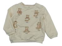 Smetanová lehká mikina s medvídky C&A