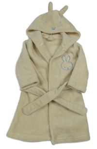 Světlebéžový chlupatý župan s Miffi a kapucí 