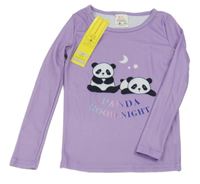 Nové - fialové pyžamové triko s pandami 