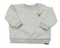 Šedá melírovaná mikina s nápisem Tu