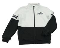 Bílo-černá propínací mikina s logem Puma