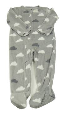 Šedý fleecový overal s mraky F&F