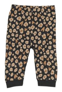 Tmavošedo-růžové leopardí pyžamové kalhoty George