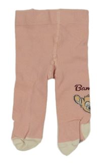 Světlerůžové punčocháče s Bambim Disney