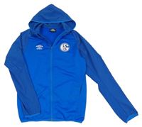 Modrá sportovní funkční propínací mikina s logem a kapucí Umbro