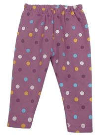 Fialové tepláky s puntíky 