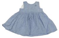 Světlemodré melírované lněné šaty H&M