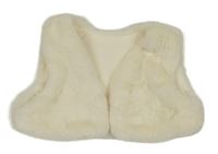 Smetanová kožešinová podšitá crop vesta Nutmeg