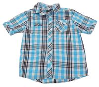 Modro-tmavomodro-bílá kostkovaná košile s kapsami Charles Vögele