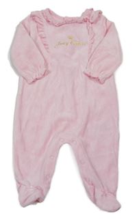 Světlerůžový sametový overal s logem Juicy Couture