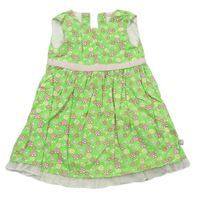 Zelené květované plátěné šaty Liegelind