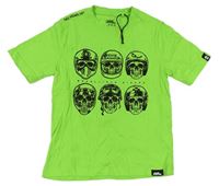 Zelené tričko s lebkami No Fear