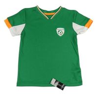 Zeleno-bílo-oranžové sportovní triko s míčem Dunnes Stores