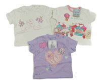 3set - Bílé tričko s karnevalem + bílé tričko s vážkami + lila tričko s vážkami Cherokee