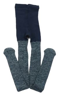 Tmavomodré třpytivé punčocháče M&S