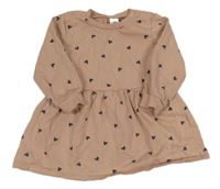 Starorůžové teplákové šaty se srdíčky H&M