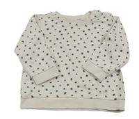 Smetanovo-šedá puntíkatá mikina H&M