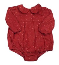 Červené puntíkaté manšestrové body Matalan