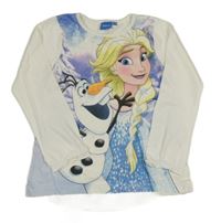 Bílé triko s Elsou a Olafem Disney