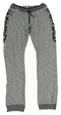 Šedé melírované tepláky s nápisem C&A