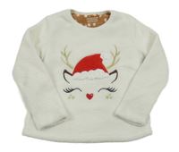 Bílá plyšová mikina s čumákem Primark