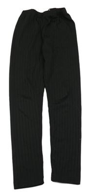 Černé žebrované legíny Shein