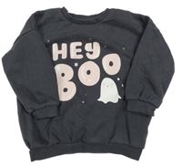 Antracitová mikina s nápisem a duchem George