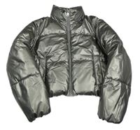 Stříbrná šusťáková lesklá zimní bunda Primark