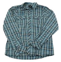 Modro-šedo-černá kostkovaná košile One by One