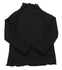 Černé žebrované triko 