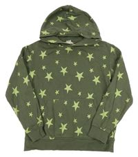 Khaki mikina s hvězdami a kapucí H&M