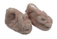 Růžové kožešinové válenky s 3D králíčky vel.17