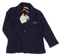 Nové - Tmavomodré teplákové sako s nápisem 