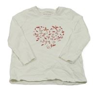 Bílé triko se srdcem Tchibo