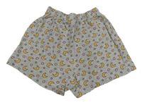 Šedé pyžamové kraťasy s měsíci 