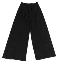 Černé žebrované lehké palazzo kalhoty Page one young