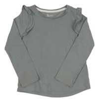 Šedé triko s volánky Tu