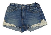 Modro-bílé riflové kraťasy s krajkou H&M