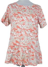 Dámské růžovo-béžové vzorované peplum tričko Marisota 