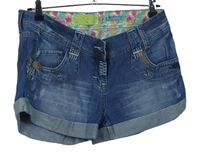 Dámské modré riflové kraťasy s kamínky House of Denim 