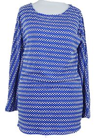 Dámské modro-bílé puntíkované triko Roman 