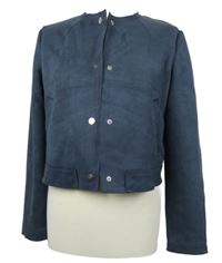 Dámská tmavomodrá semišová crop bunda Primark 