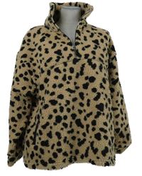 Dámská béžovo-černá vzorovaná huňatá mikina Primark 