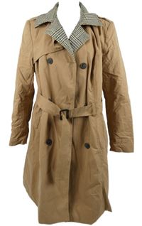 Dámský béžový šusťákový jarní kabát s páskem Bonprix 