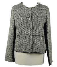 Dámský černo-bílý vzorovaný pletený kabátek Taifun 