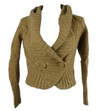 Dámský béžový crop propínací svetr Massimo Dutti 